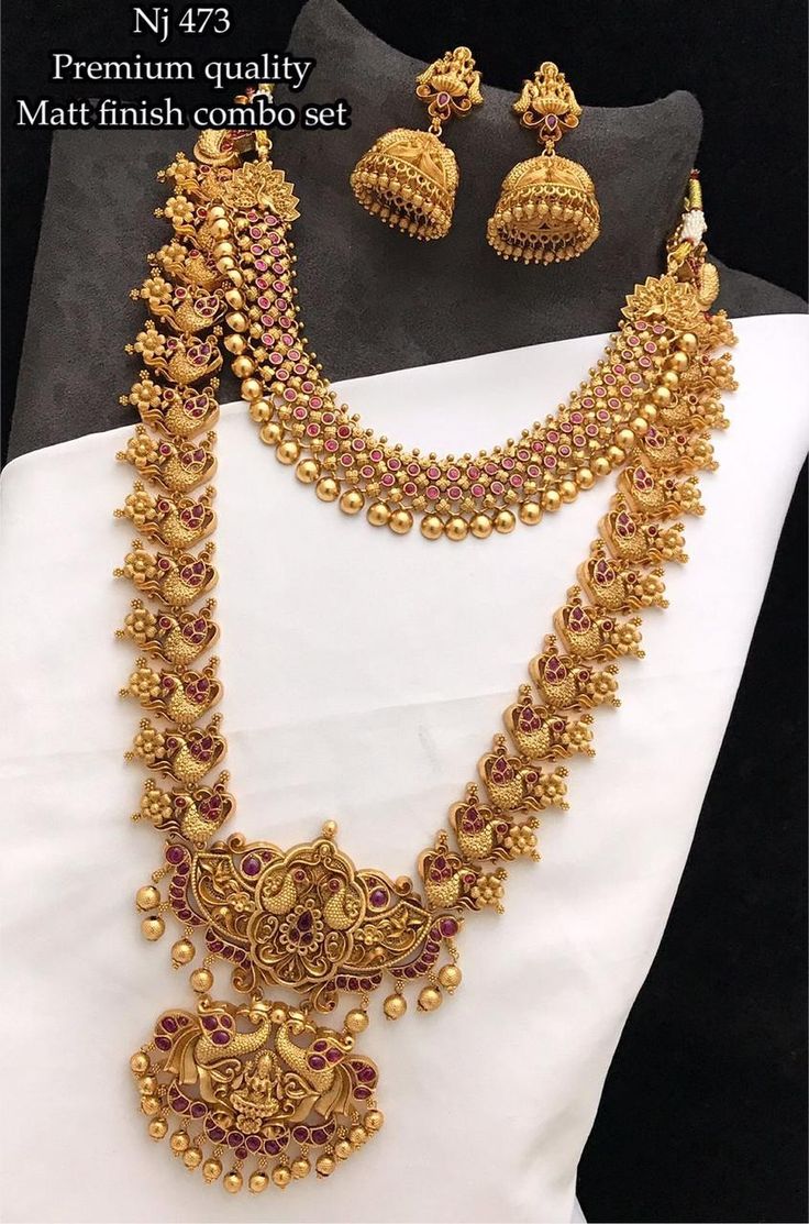 Gold Plated Designer Necklace Set With Pushpa Look